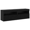 vidaXL TV Cabinet Set Wall-mounted 6 pcs Black oak Engineered wood