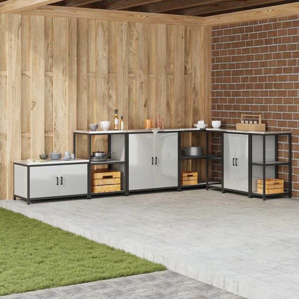 vidaXL Kitchen Storage with Shelf Silver 90 x 50 x 92 cm Steel