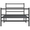 vidaXL Metal Bed Frame without Mattress with Footboard Black 107x203cm