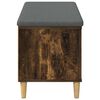 vidaXL Hall Bench with Cushion with Door Smoked Oak 100 x 38 x 46 cm