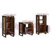 vidaXL Bathroom Furniture Set with Door 3 pcs Brown Solid Reclaim Wood