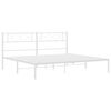 vidaXL Metal Bed Frame without Mattress with Headboard White 180x200cm