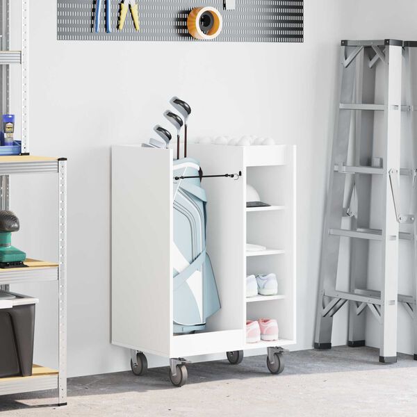 vidaXL Golf Cabinet with Wheel Plain White 65 x 45 x 98 cm