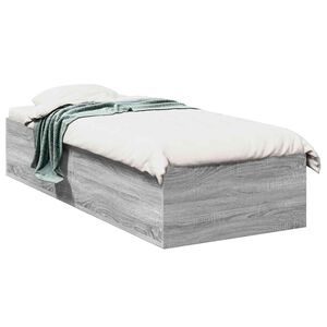 vidaXL Floor Bed Frame Grey Sonoma 80 x 200 cm Engineered Wood