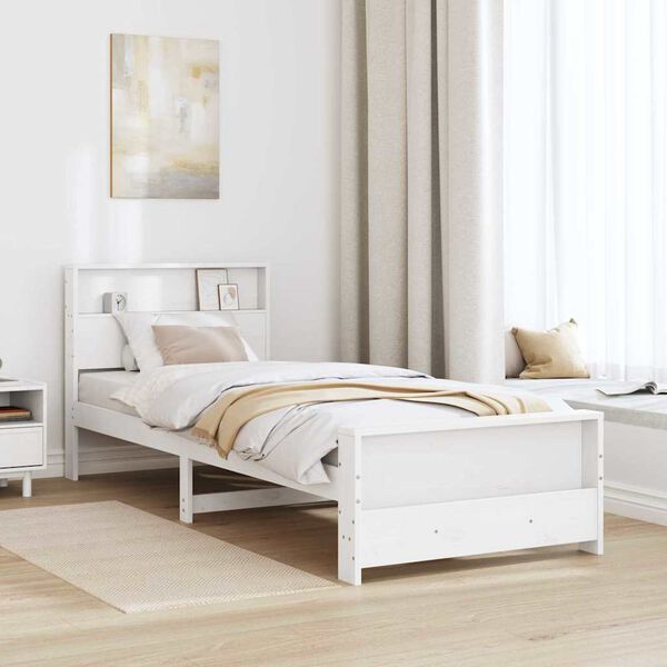 vidaXL Bed Frame with Headboard White 80 x 200 cm Engineered Wood