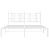 vidaXL Metal Bed Frame without Mattress with Headboard White 160x200cm