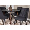 Venture Home Dining Chairs 2 pcs Velvet Deluxe Polyester Black