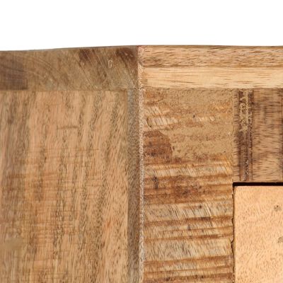 vidaXL Highboard with Wheel 38x30x143 cm Solid Rough Mango Wood