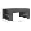vidaXL Coffee Table High Gloss Grey 100x60x42 cm Engineered Wood