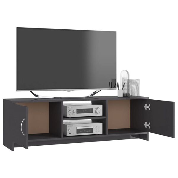 vidaXL TV Cabinet High Gloss Black 120x30x37.5 cm Engineered Wood