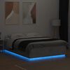 vidaXL Bed Frame with LED without Mattress Concrete Grey 140x200 cm