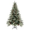 vidaXL Pre-lit Christmas Tree with Pine Cones Green&White 120 cm PVC&PE