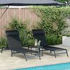 vidaXL Sunloungers 2-person 3 pcs Black and Anthracite Steel