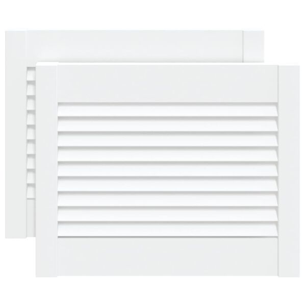 vidaXL Cabinet Doors Louvred Design 2 pcs White 39.5x49.4 cm Solid Wood Pine