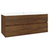vidaXL Sink Cabinet with Built-in Basin Brown Oak Engineered Wood