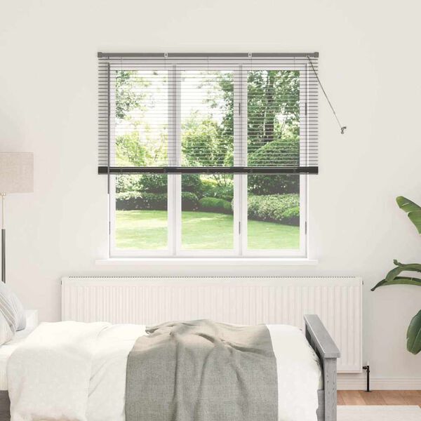 vidaXL Window Blind with Curtains Manual Dark grey Aluminium