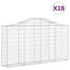 vidaXL Arched Gabion Baskets 18 pcs 200x30x100/120 cm Galvanised Iron