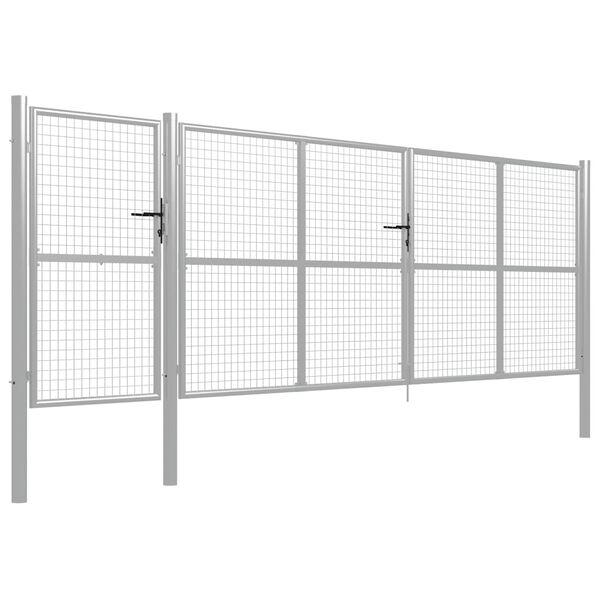 vidaXL Garden Gate Steel 500x150 cm Silver