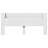 vidaXL Headboard Cabinet with LED White 220x16.5x103.5 cm