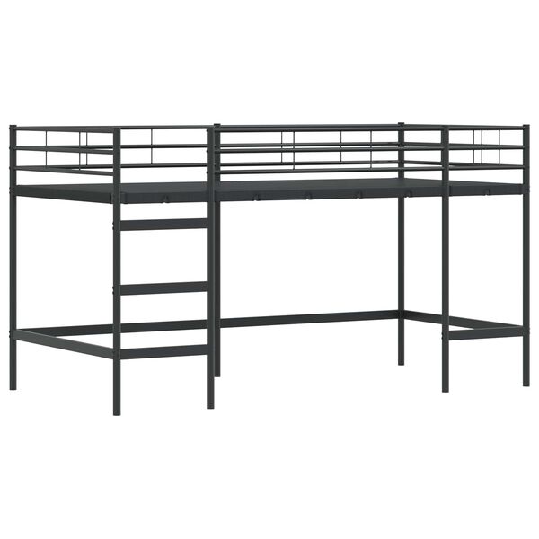 vidaXL Kids'Loft Bed Frame Black 79.5 x 200 cm Steel