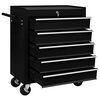 vidaXL Workshop Tool Trolley with 5 Drawers Black