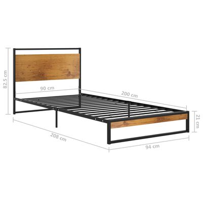 vidaXL Bed Frame Metal 90x200 cm
