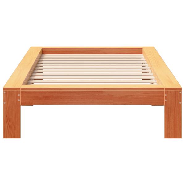 vidaXL Bed Frame without Mattress Wax Brown 90x190 cm Single Solid Wood Pine