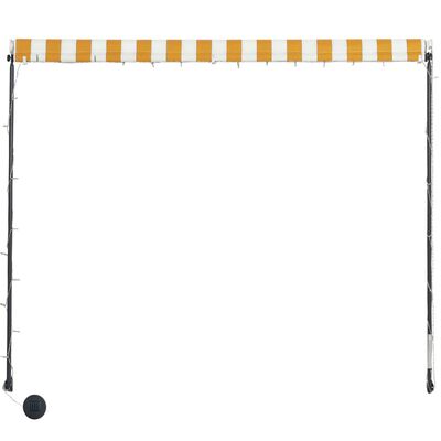 vidaXL Retractable Awning with LED 200x150 cm Yellow and White