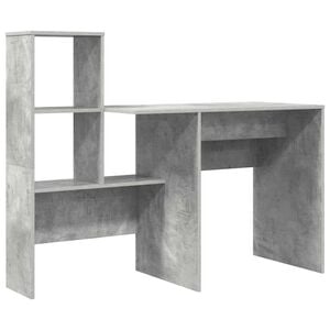 vidaXL Desk Concrete Grey Engineered Wood 131.5 x 50 x 106.5 cm