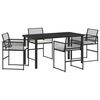 vidaXL Garden Dining Set 5 pcs Black Powder-Coated Steel