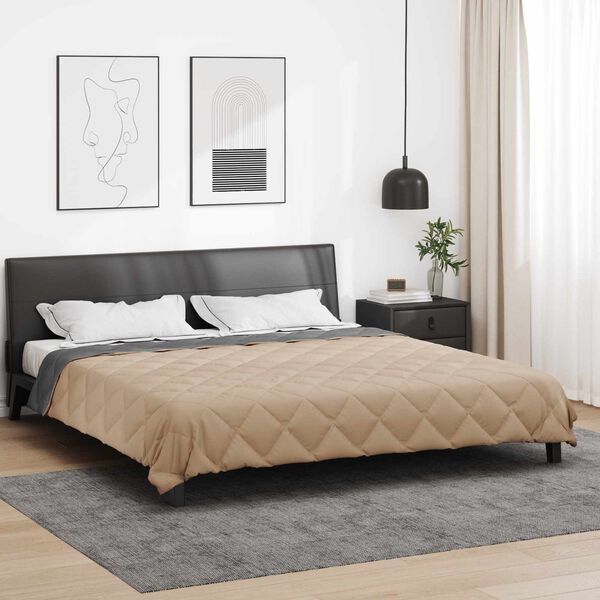 vidaXL Summer Duvet Anthracite and Taupe 220 x 240 cm Microfiber