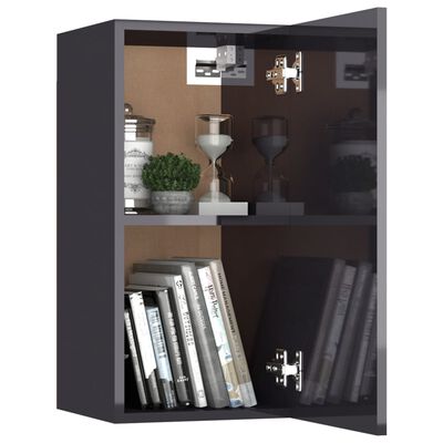 vidaXL TV Cabinets 2 pcs High Gloss Grey 30.5x30x60 cm Engineered Wood