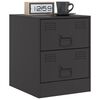 vidaXL Bedside Cabinets 2 pcs Black 34.5x39x44 cm Steel