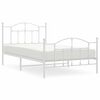 vidaXL Metal Bed Frame without Mattress with Footboard White 100x200cm