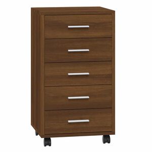 vidaXL Drawer Cabinet with Castors Brown Oak Engineered Wood
