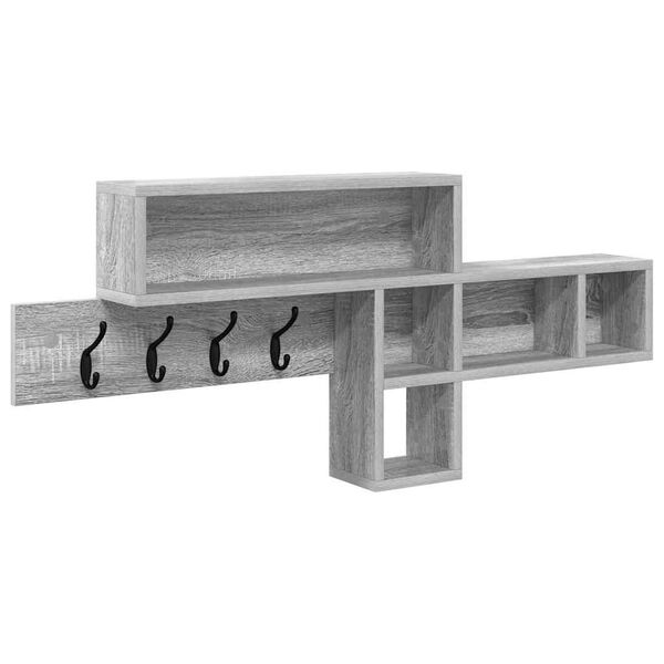 vidaXL Wall-Mounted Coat Rack Grey Sonoma 100 x 12 x 43.5 cm