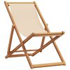 vidaXL Folding Beach Chairs 2 pcs Beige Fabric and Solid Wood