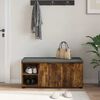 vidaXL Hall Bench with Cushion with Shelf Smoked Oak 100 x 38 x 46 cm