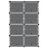 vidaXL Storage Cube Organiser with 8 Cubes and Doors Black PP