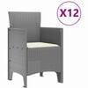 vidaXL Garden Dining Set with Cushion 13 pcs Light grey