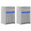 vidaXL Bedside Cabinets with LED Lights 2 pcs Grey Sonoma Engineered Wood