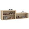 vidaXL Shoe Cabinet Sonoma Oak 150x35x45 cm Engineered Wood