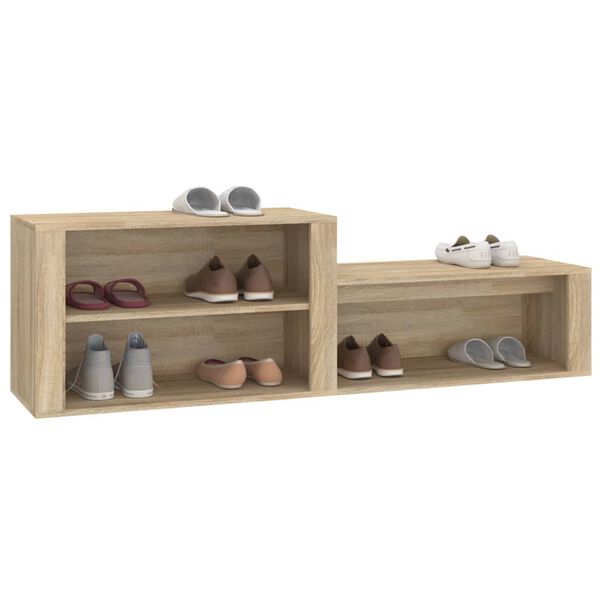 vidaXL Shoe Cabinet Sonoma Oak 150x35x45 cm Engineered Wood