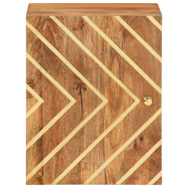 vidaXL Bathroom Wall Cabinet Brown and Black Solid Wood Mango