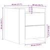 vidaXL Bedside Cabinet Smoked Oak 45x50x50 cm Engineered Wood