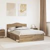 vidaXL Bed Frame Artisian Oak 150 x 200 cm Solid Pine Wood