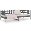 vidaXL Day Bed without Mattress Grey 90x200 cm Solid Wood Pine