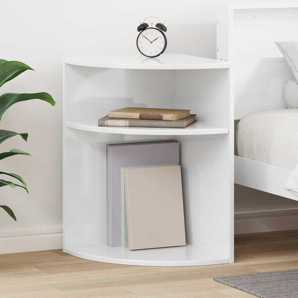 vidaXL End Table High Gloss White 39.7 x 39.7 x 60 cm Engineered Wood