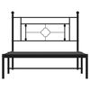 vidaXL Metal Bed Frame without Mattress with Headboard Black 107x203cm