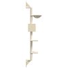 vidaXL Wall-mounted Cat Tree with Scratching Post Cream 187 cm